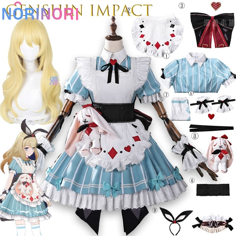 Party Games Alice In Wonderland - Fantasia de Cosplay Alice de Genshin