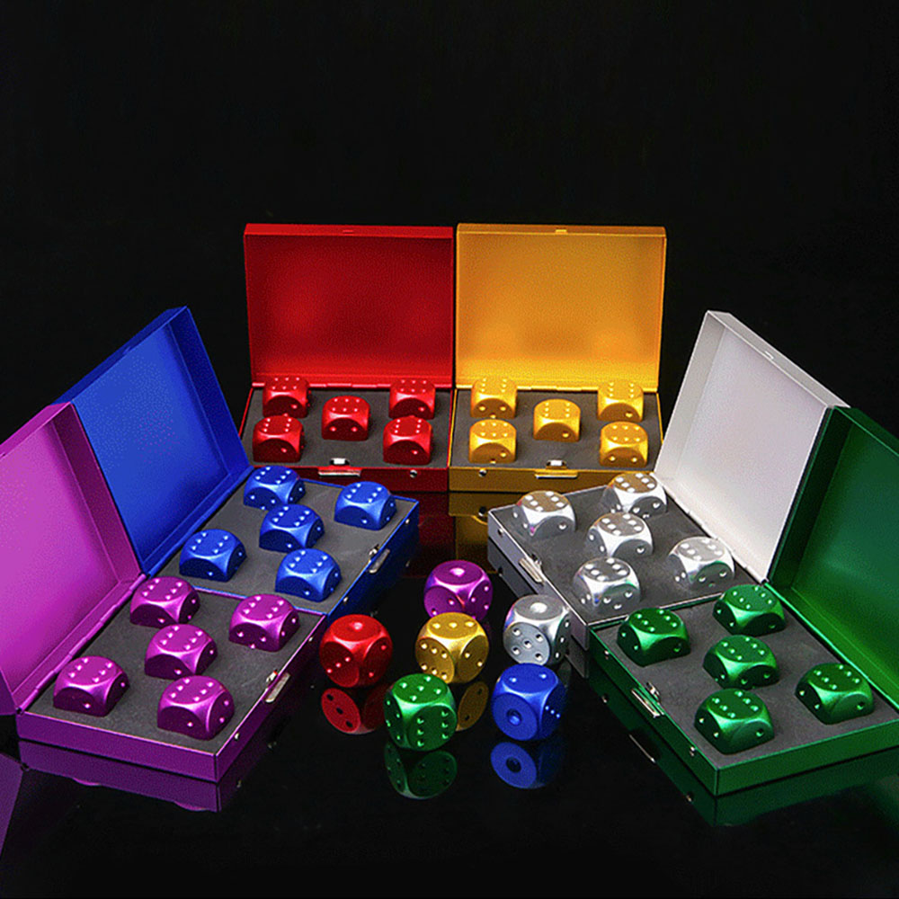 Party Games Poki Games - Colorido alumínio liga Dice Set, Upscale
