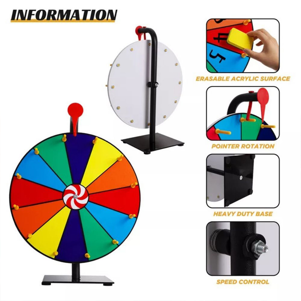 Party Games Spin The Wheel - Roda giratória editável montada na parede,