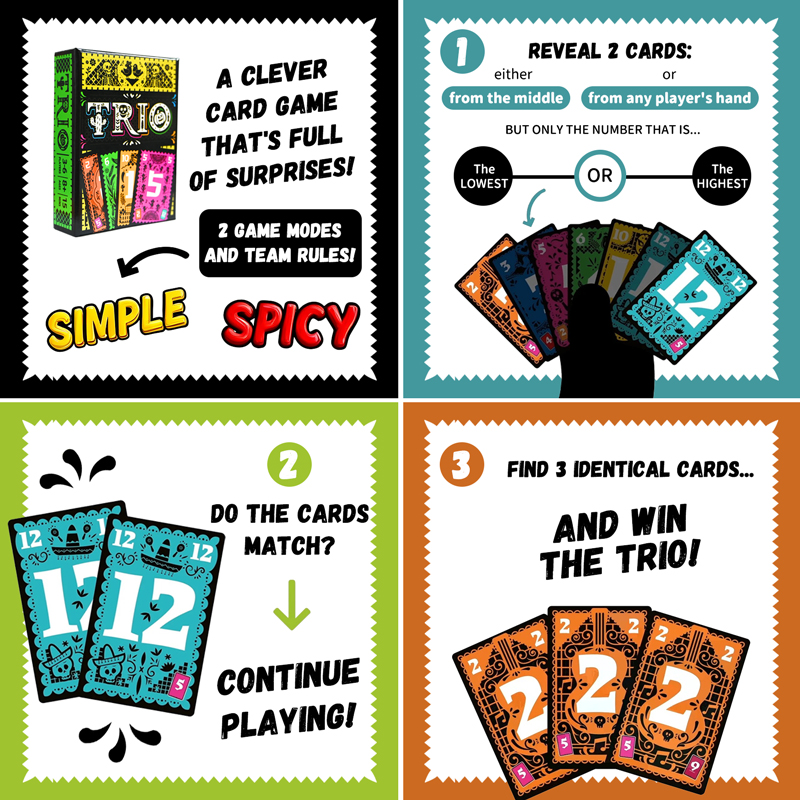 TRIO Strategic Card Board Game - Party Games Multiplayer avaliação e preço
